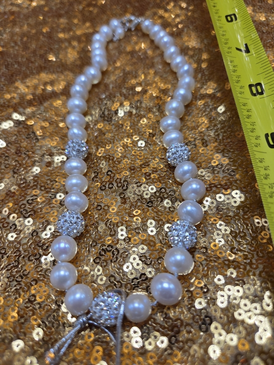 gemma c Jewelry - Lustrous White Pearl and Crystal Accent Necklace